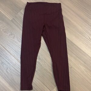lululemon athletica Deep Red Striped Leggings